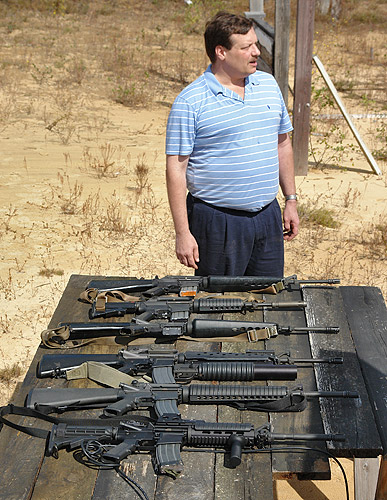 Dave with M16 rifles